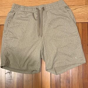 Men's Heathered Camel Color Performance Drawstring Shorts